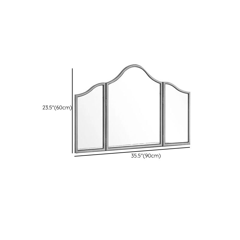 2 Drawers Mirrored Makeup Table and Stool Set Vanity for Women in Silver