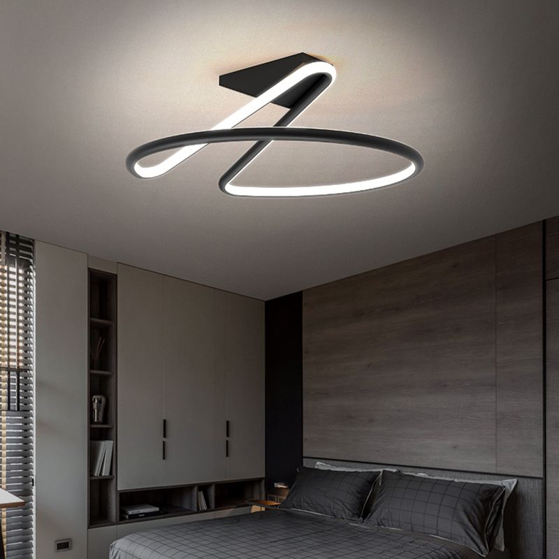 Linear Acrylique Flush Mount Modern Style 1-Light Ceiling Light Fixture for Bedroom