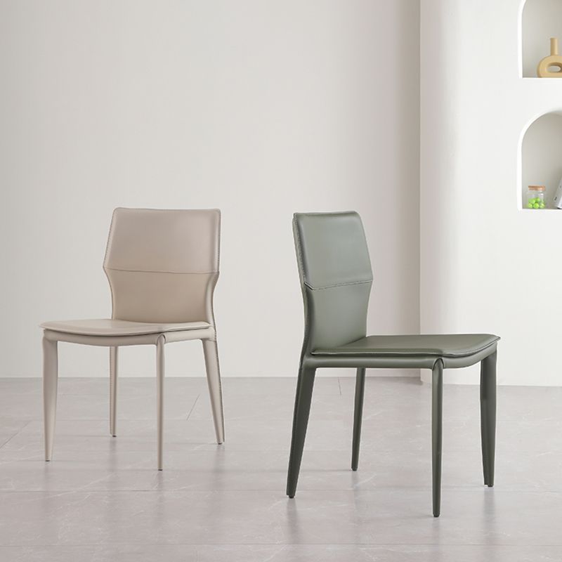 Contemporary Style Dining Chairs Armless Chairs with Metal Legs for Home