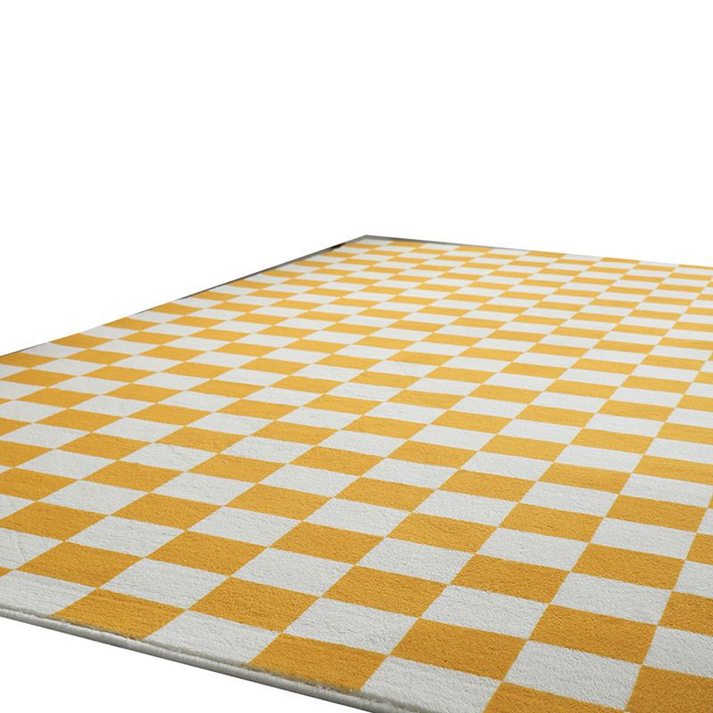 Rectangle Shape Rug Colorful Lattice Stain Resistant Rug for Home Decor