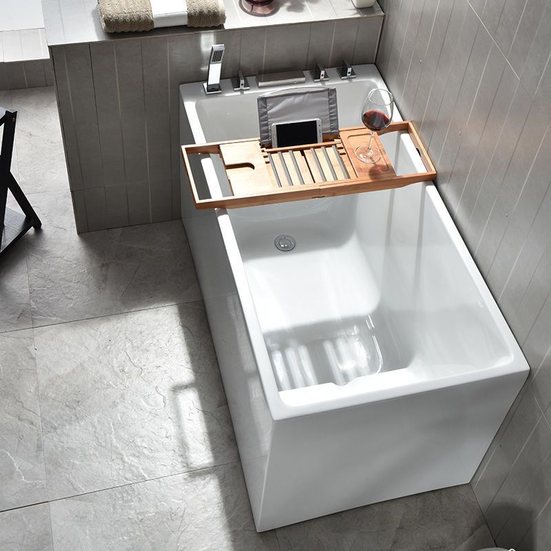 Acrylic Soaking Bathtub Antique Finish Rectangular Bathtub (Shelf not Included)