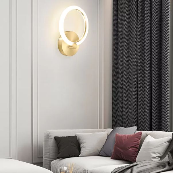 Gold Led Wall Sconce Lighting Modern Style Acrylic Ultra-thin Wall Light for Bedroom Living Room