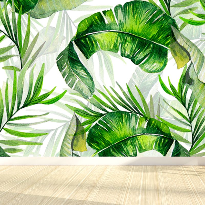 Tropical Teenagers Mural Decal Natural Botanical Scenery Pastel Color Wall Decor