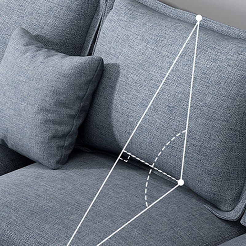 Linen Modern Square Arm Sectional 4-seater Sectional with 4 Pillows