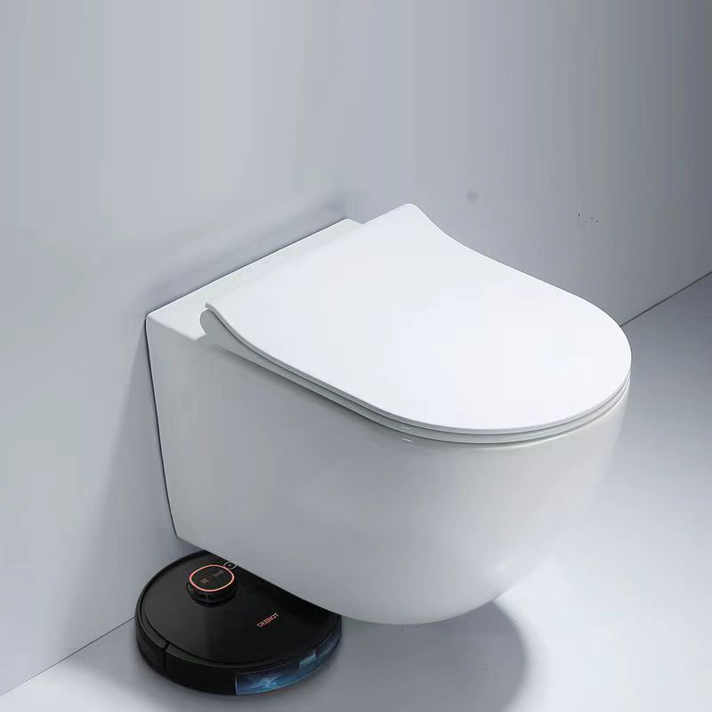 Modern Ceramic White Flush Toilet Wall Hung Urine Toilet with Seat for Bathroom