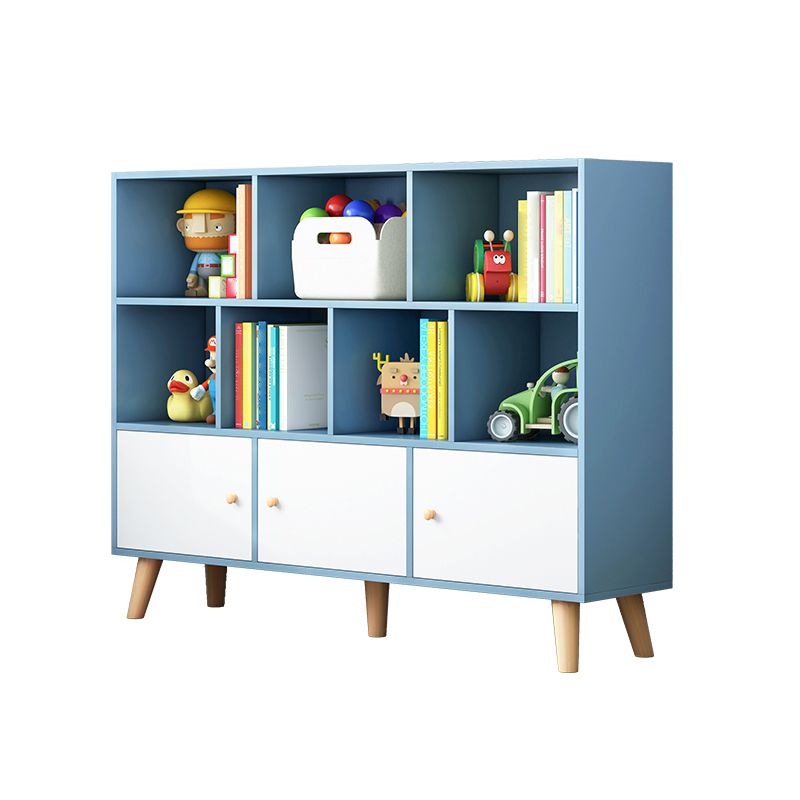 Scandinavian Manufactured Wood Bookcase Closed Back Bookcase with Doors