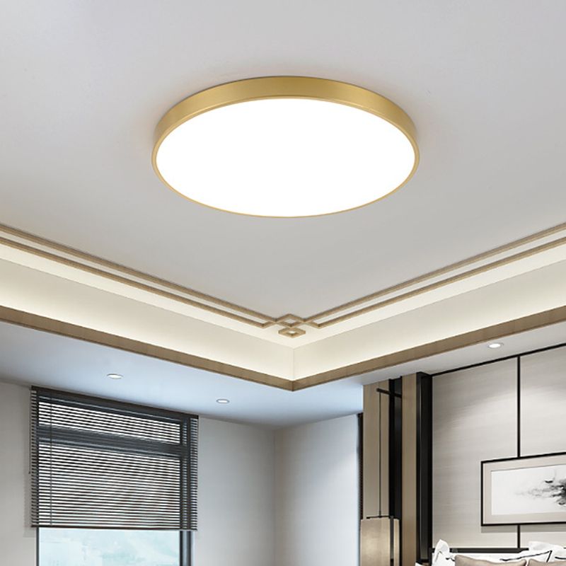 Gouden Ronde Minimalisme LED Plafond Licht Messing Moderne Stijl Woonkamer Verlichting Fixture