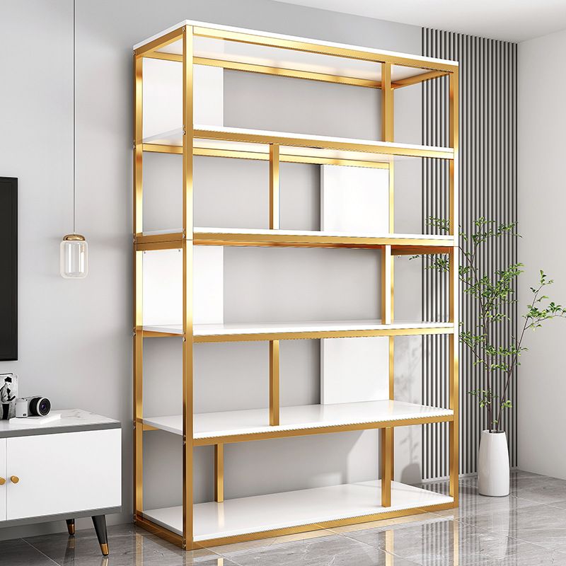 Industrial Metal Etagere Bookcase Open Back Bookshelf for Home Office