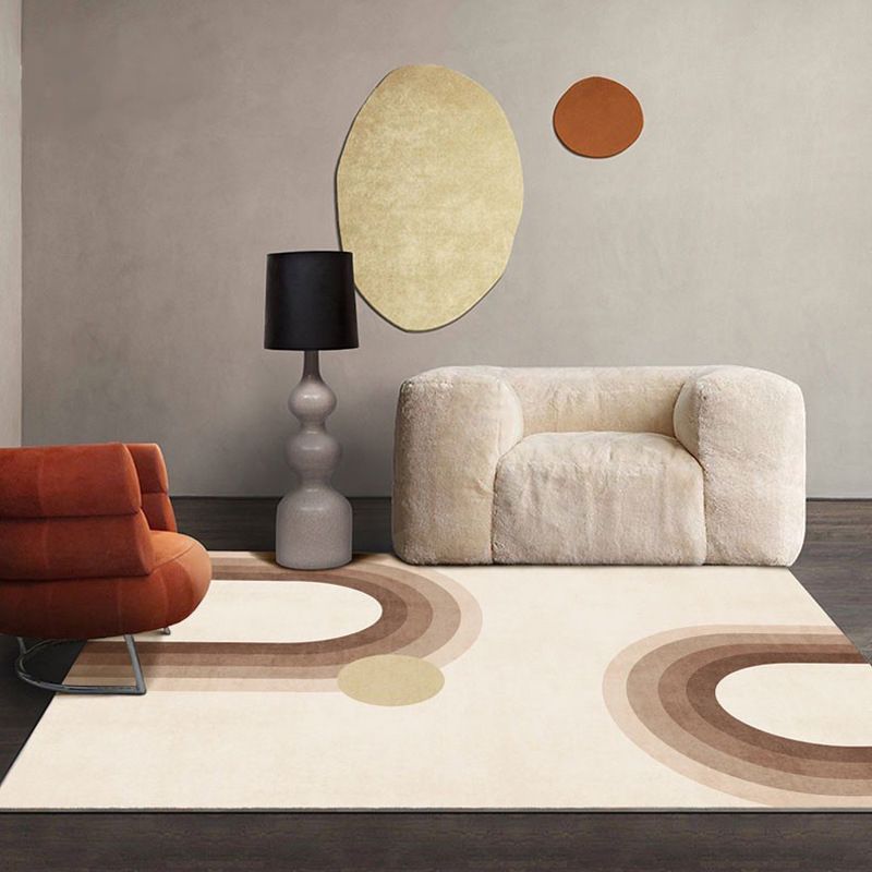 Black Modern Carpet Polyester Striped Carpet Non-Slip Backing Carpet for Home Decor