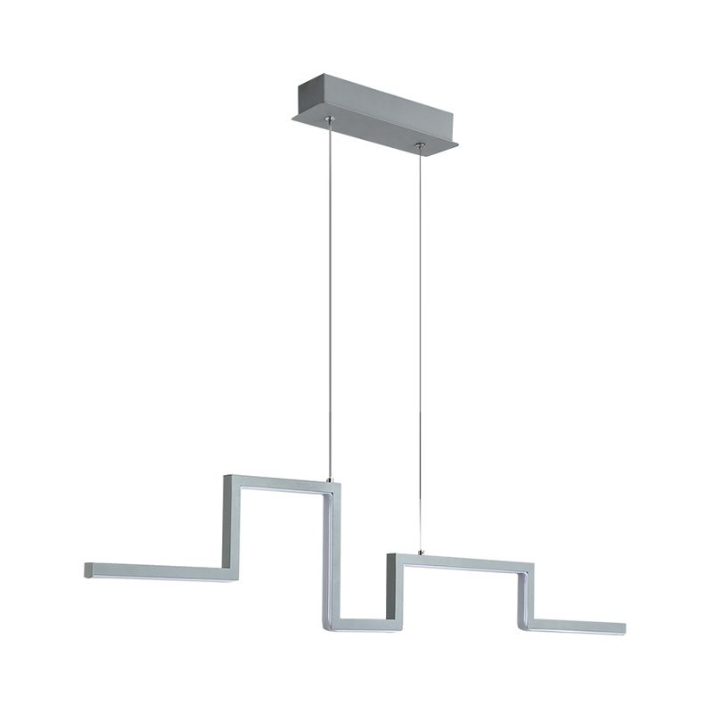 31,5 "/39" W Linear Kitchen Island Lighting Metal Minimalistic LED sospeso a LED in Black/Grey, Luce calda/Bianca