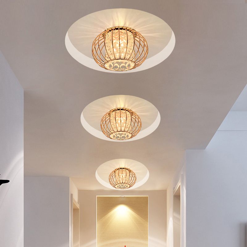 Luz de montaje de LED de cristal de burbuja LED de cristal de montaje cilíndrico con luz de linterna de oro de rosa