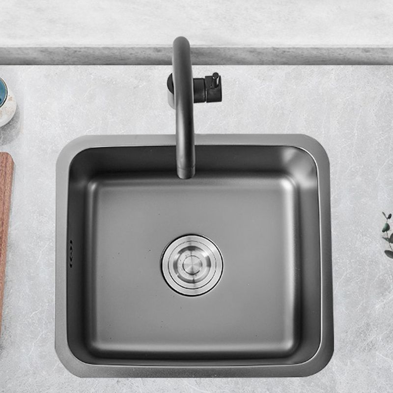 Contemporary Stainless Steel Sink in black with Strainer Drop-In Kitchen Sink