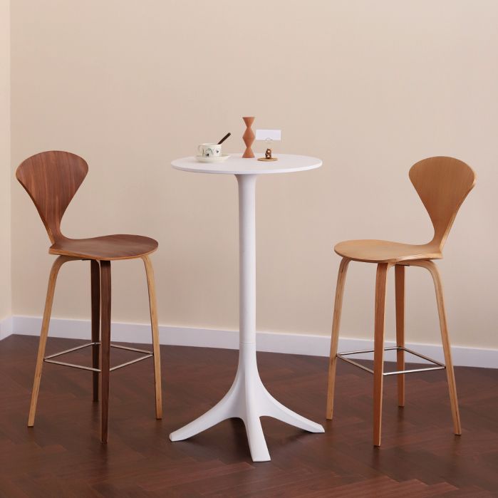 Contemporary Contoured Seat Low Back Bar Stools with Footrest