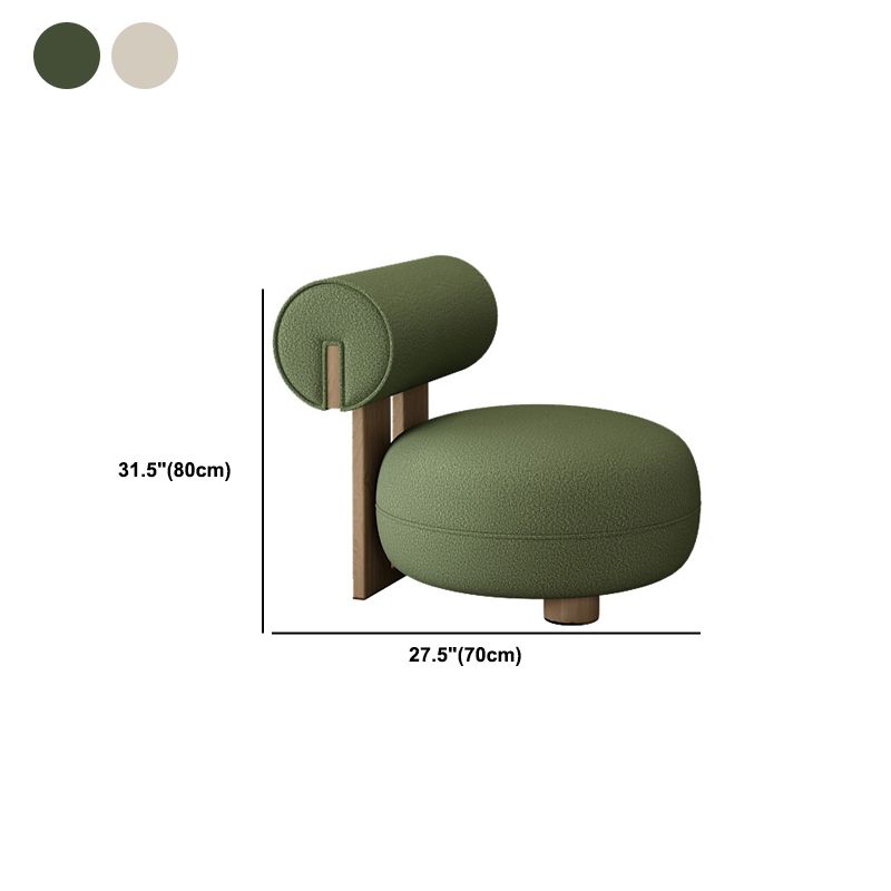Wool Contemporary Curved Sofa Recessed Arm Sofa for Living Room, Apartment