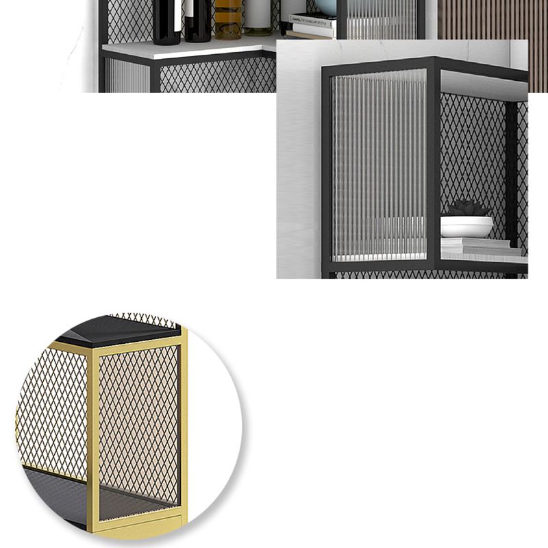 22" Wide Contemporary Shelf Closed Metal Shelves Included Bookcase