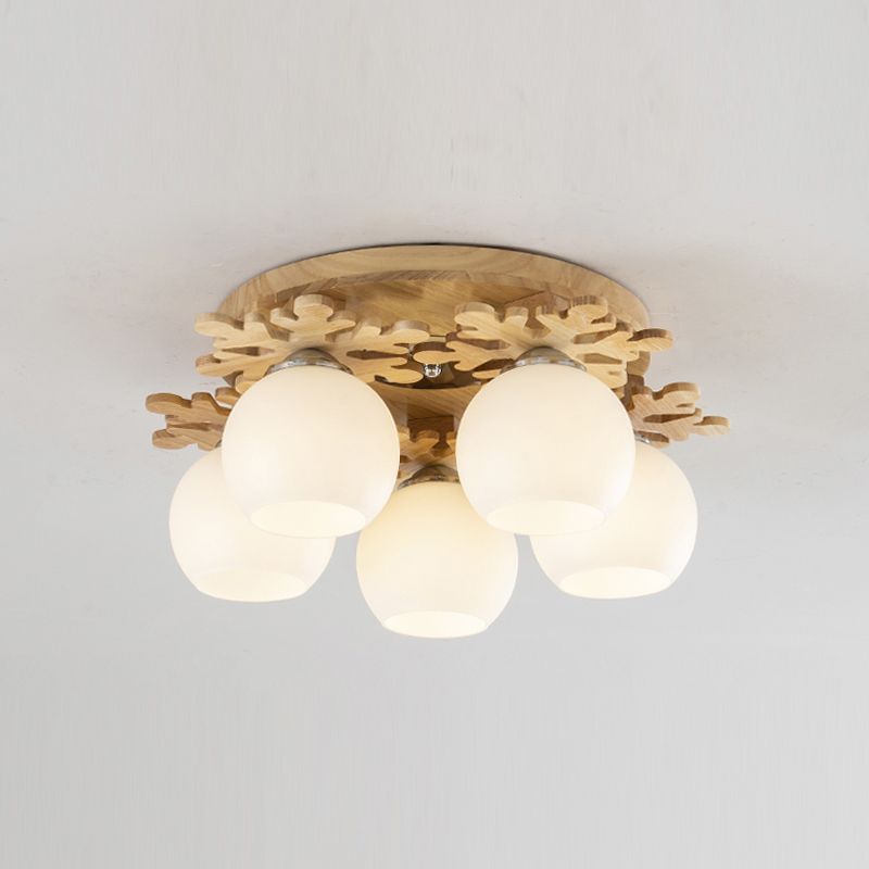 Minimalist Ball Shape Ceiling Light Fixture Glass Bedroom Ceiling Mount Lamp Fixture