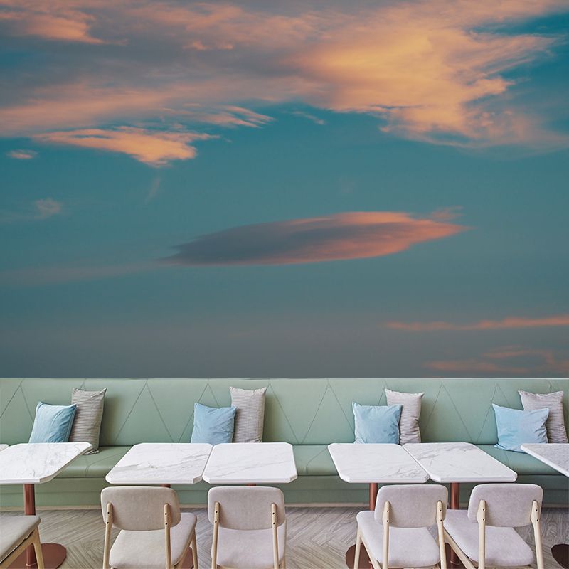 Beautiful Cloudscape Mural Wall Covering for Living Room, Stain Resistant