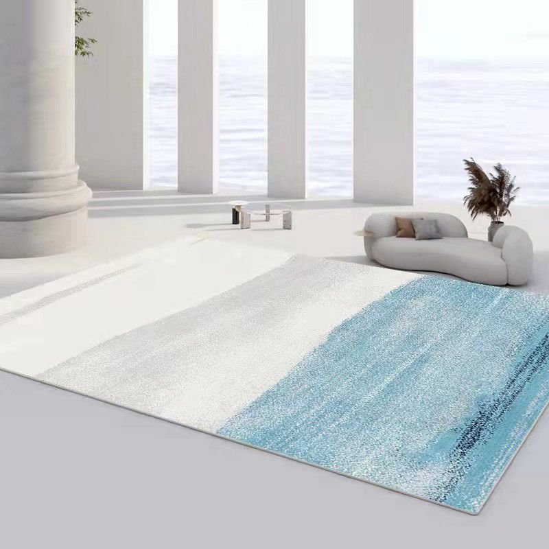 Abstract Style Indoor Rug Polyester Area Rug Stain Resistant for Living Room
