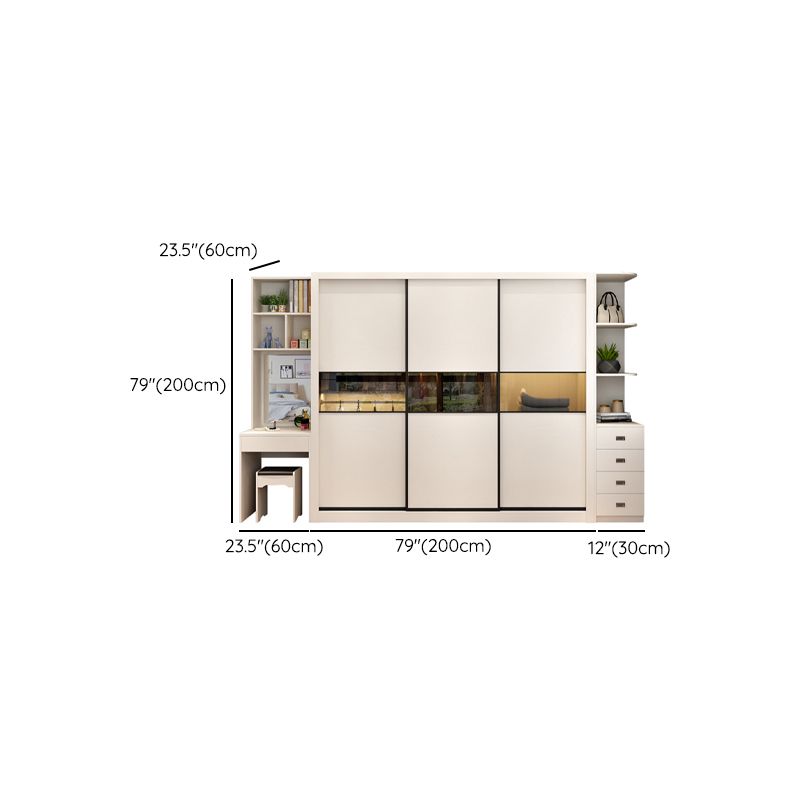 Contemporary Home Engineered Wood Wardrobe Freestanding Wardrobe Closet
