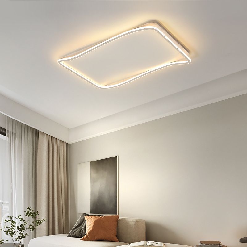 Contemporary Ceiling Light White LED Flush Mount Lighting for Home