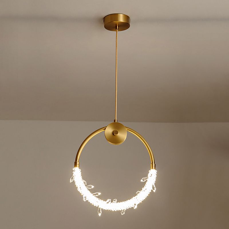 Kupferring -Anhänger Lichtkristall zeitgenössische LED Hängende Leuchten