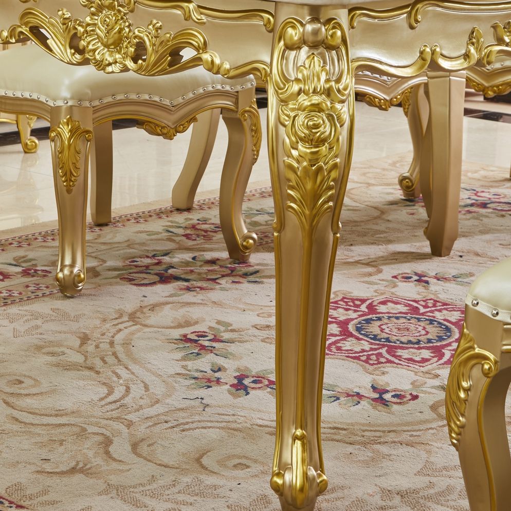 Rectangle Victoria Dinette Table Marble Dining Room Dinner Table with 4-foot