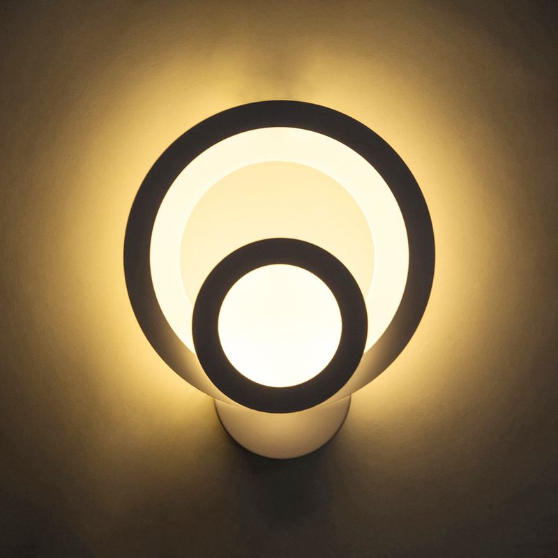 Ronde trapmuur SCRYL Acryl LED Moderne wandlamp in warm/wit, 8 "breed