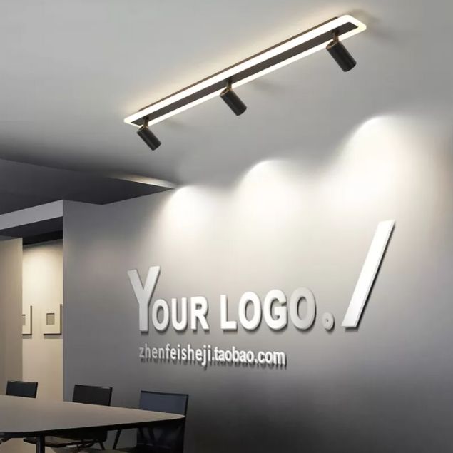 Tira de acrílico rectangular LED de montaje semi empotrado en luz de techo de metal de estilo conciso moderno para lugares comerciales