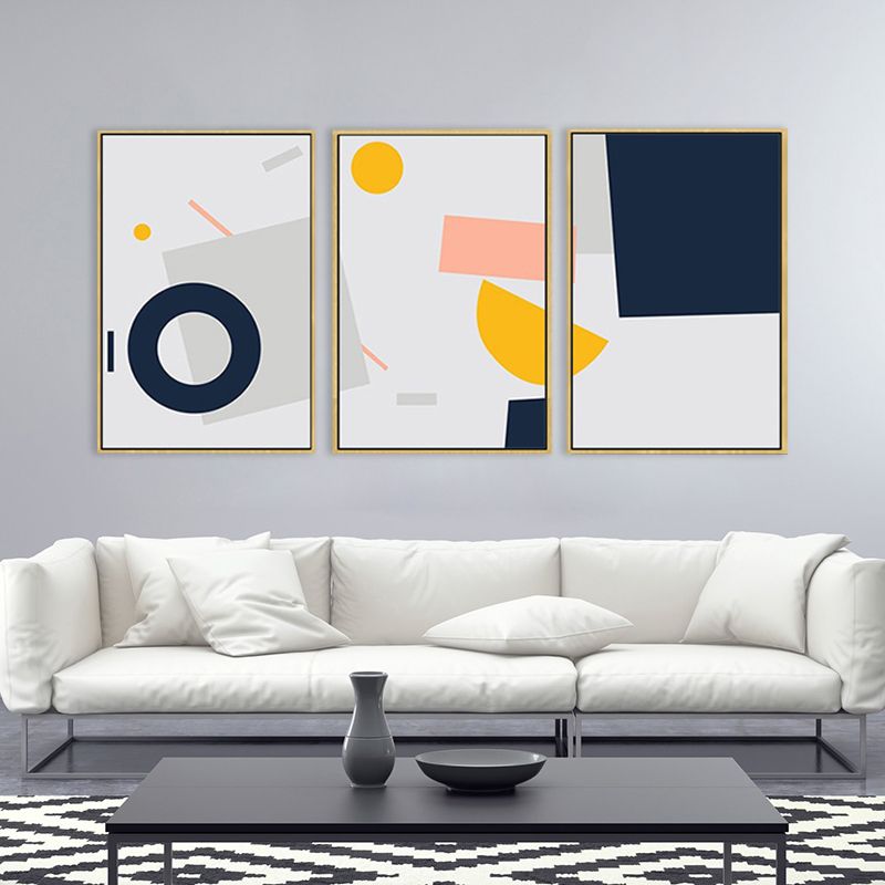 Multi-Piece Geometric Wall Art Canvas Print Modern Wall Decor for House Interior
