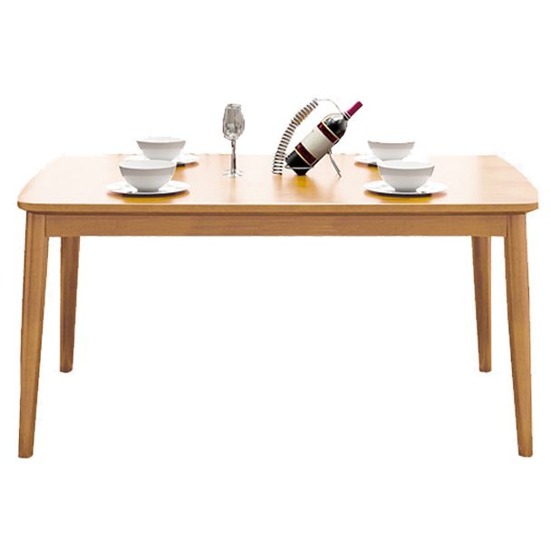 Glam Solid Wood Kitchen Dining Table Rectangle Shape Standard Dining Table with 4 Legs Base