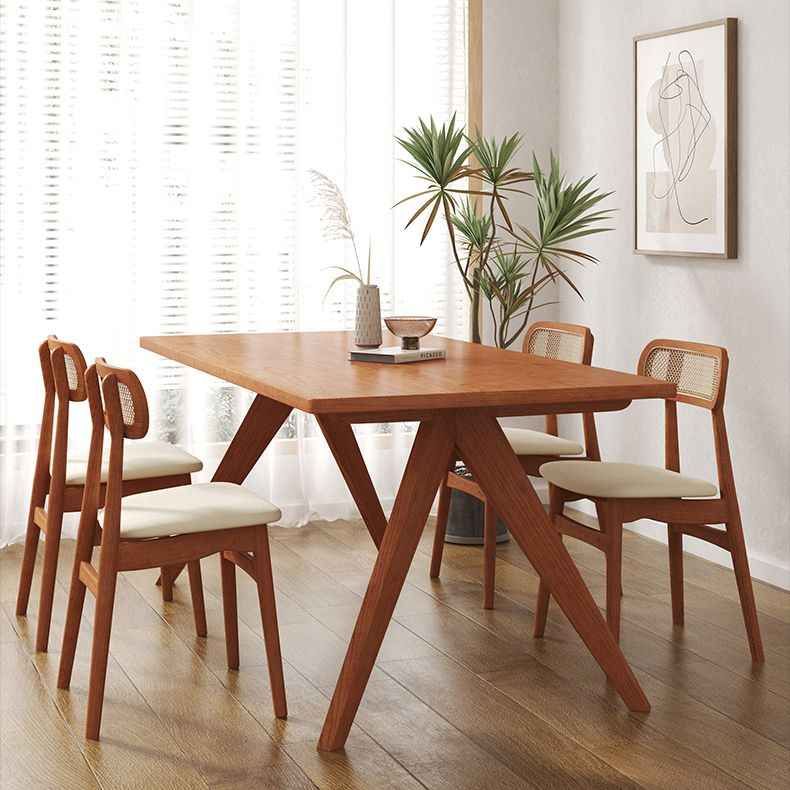 Rectangle Dining Site Table Modern Style Solid Wood Dining Room Furniture