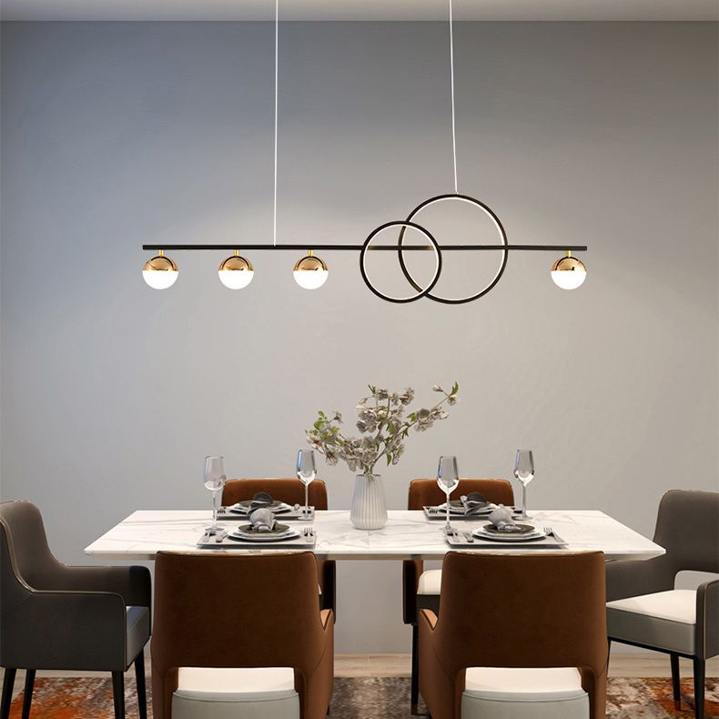 Modern Pendant Chandelier Linear Island Lighting Hanging Island Lights Glass Island Pendants