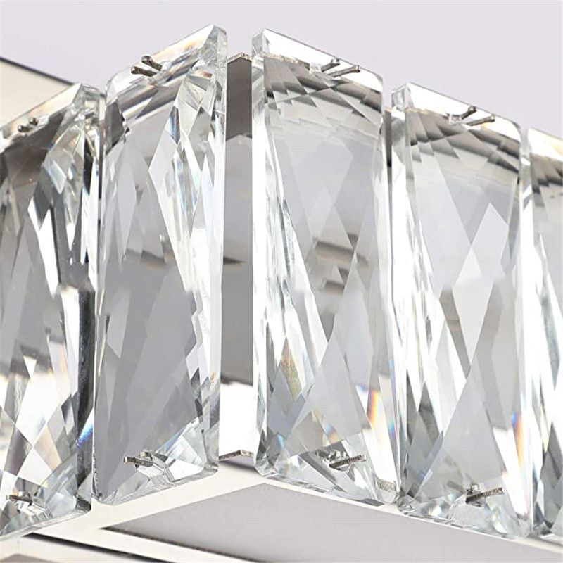 Single Chrome Modern Style Bathroom Vanity Light LED Crystal Bath Bar