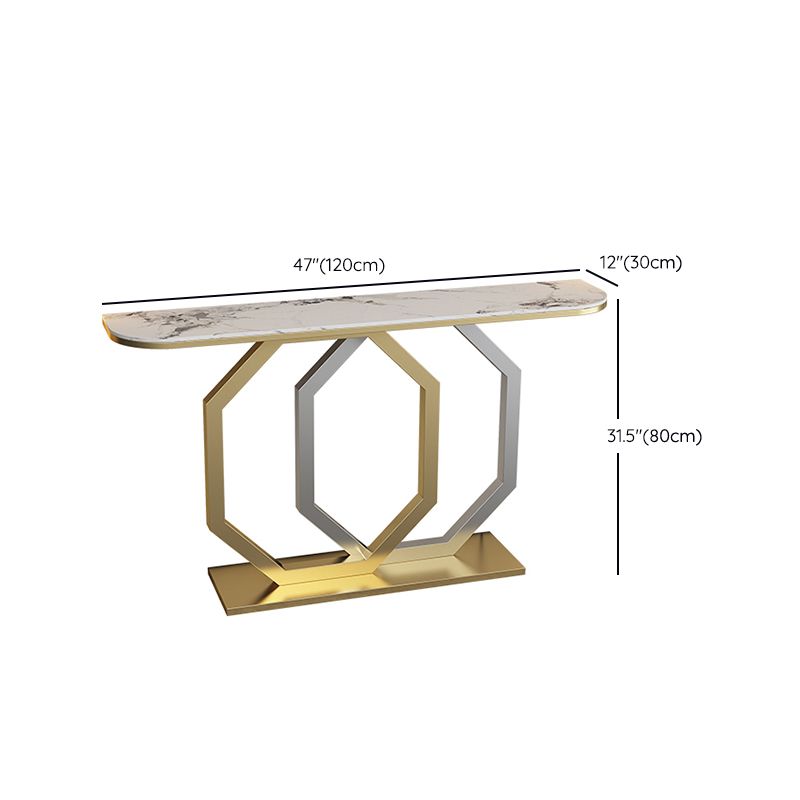 Glam Console Accent Table Antique Finish Sofa Table in Stone