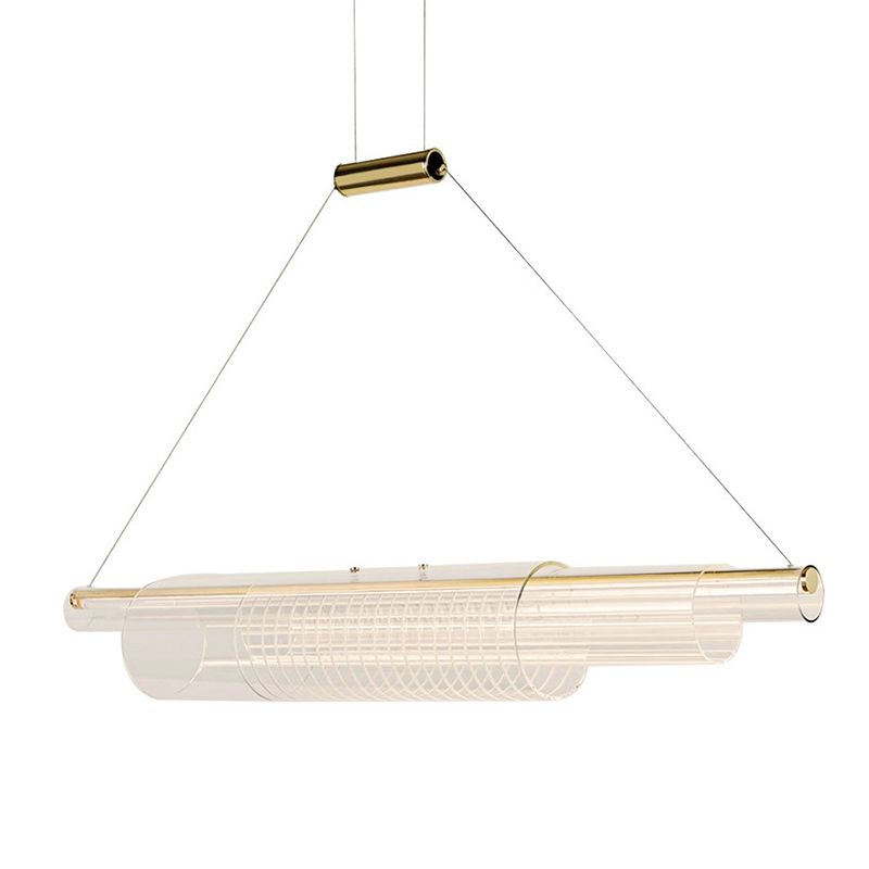 Single Modernism Golden Ceiling Light Acrylic Kitchen Island Lighting for Bedroom