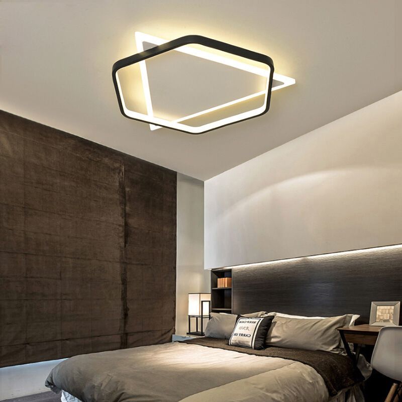 Hexagonal + Triangle Geometric Lines LED Ceiling Light 19.5" Wide Contemporary Minimalism Flush Mount Light