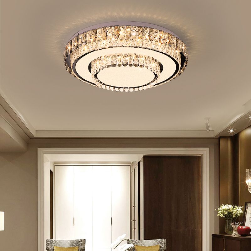 Lampade da incasso in metallo Lampade moderne da soffitto per camera da letto con paralume in cristallo