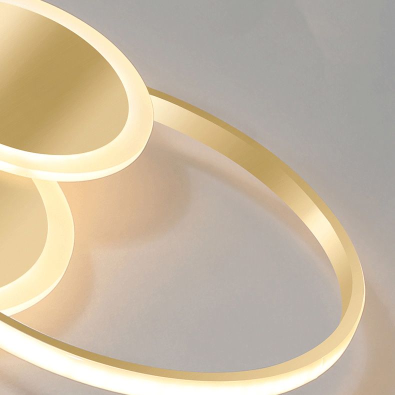 Simplicity Lighting Fixture Gold LED Flush Mounted Ceiling Lights with Acrylic Shade
