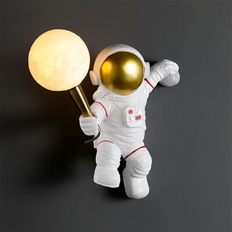 Bambini astronauta a forma di muro illuminazione da letto da camera da letto lampada da parete