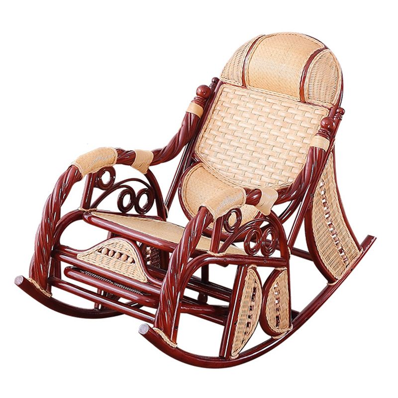 Modern Wicker Rocking Chair in Brown Rocker Chair for Living Room