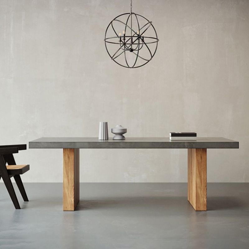 Contemporary Style Rectangle Solid Wood Dining Table with Chairs