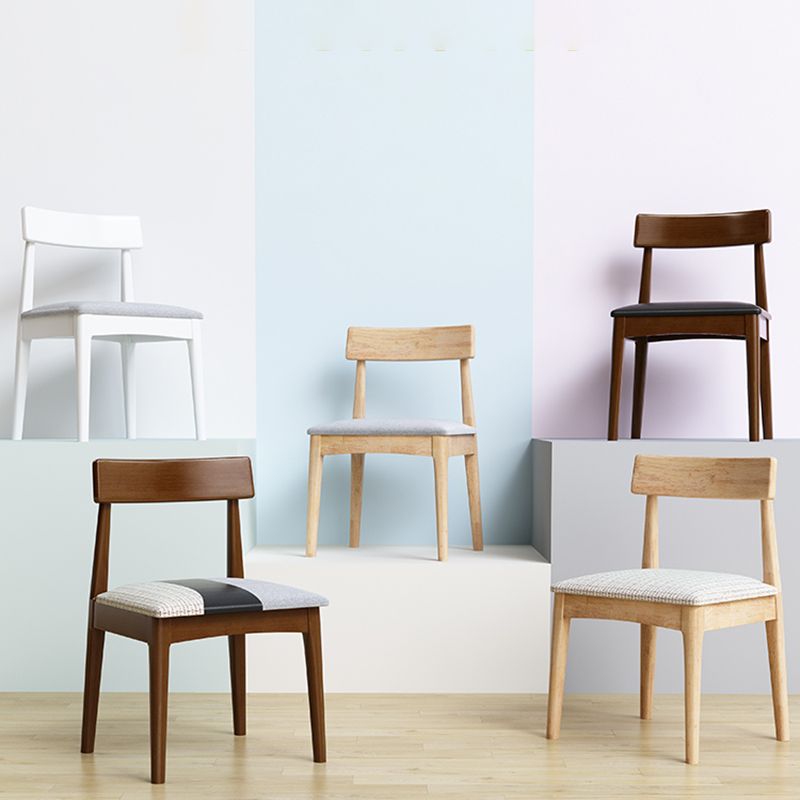 Industrial Wood Dining Chair Home Armless Upholstered Open Back Single Dining Side Chair