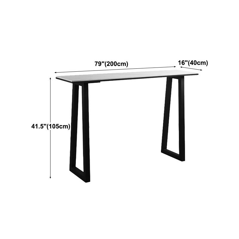 Industrial White Top Counter Table 42-inch Height Table for Living Room