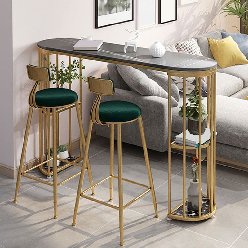 Oval Pub Table Bar Height Glam Bar Table for Indoor and Breakroom