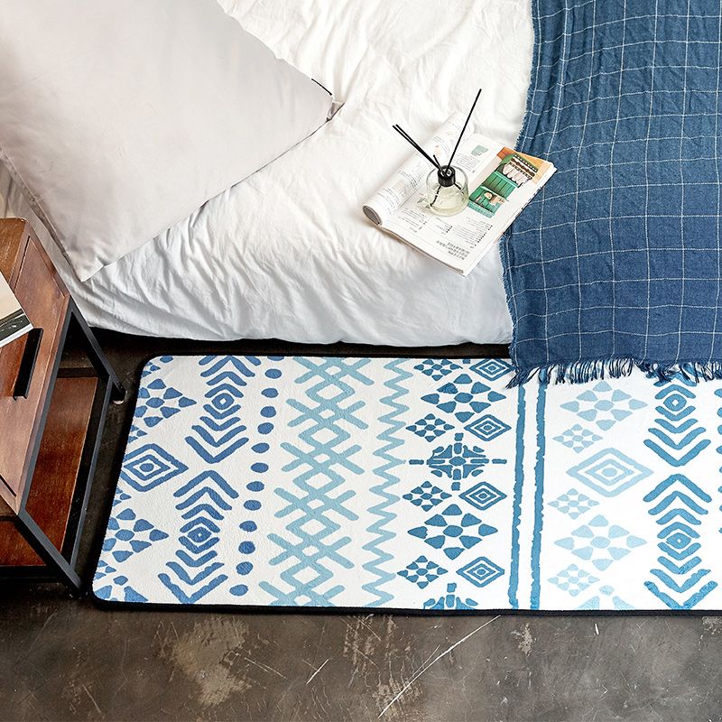 Moroccan Bedroom Rug Multi Colored Tribal Print Area Carpet Polypropylene Non-Slip Washable Easy Care Rug