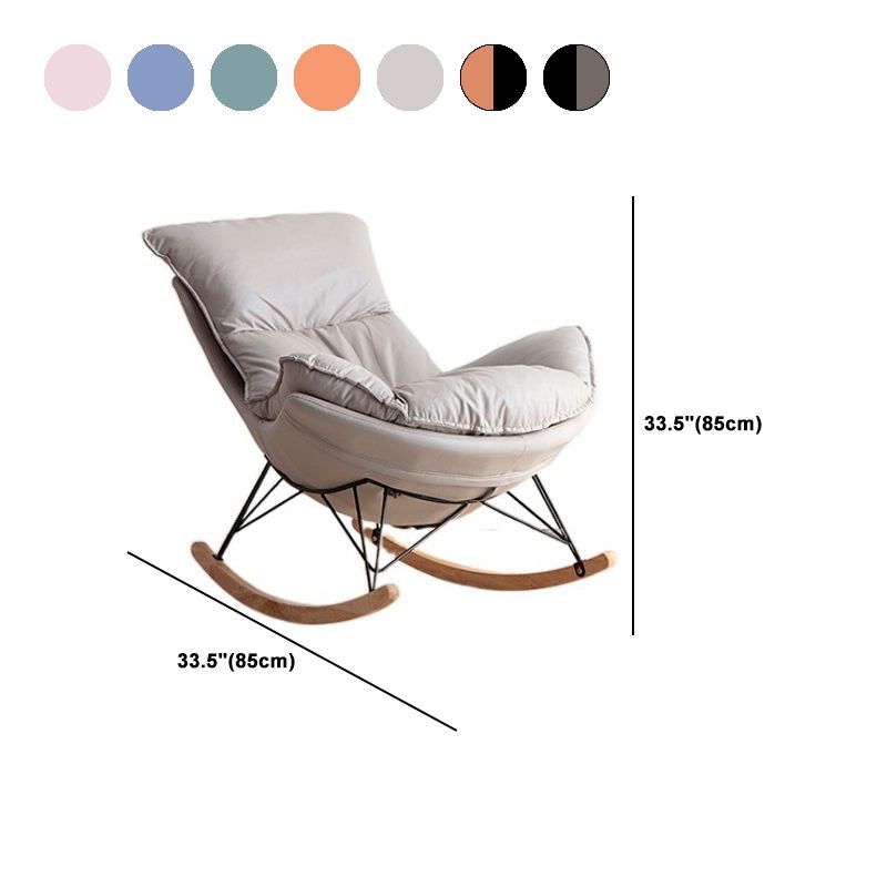 Modern Glider Chair Pure Color Rocking Chair with Removable Cushions