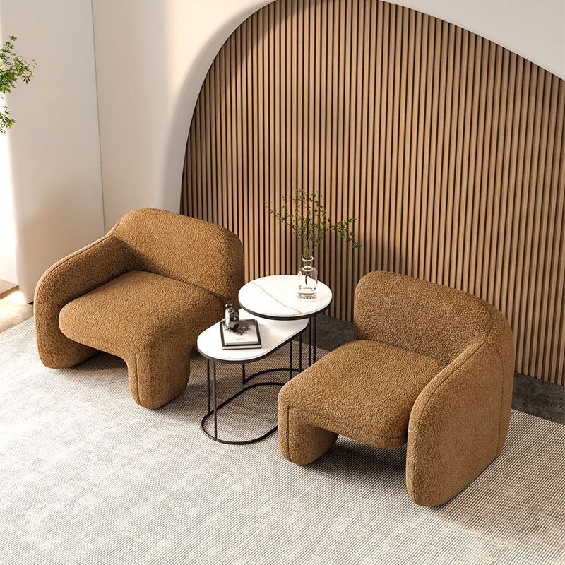 Contemporary Wool Sofa Standard Settee Square Arm Sofa for Living Room