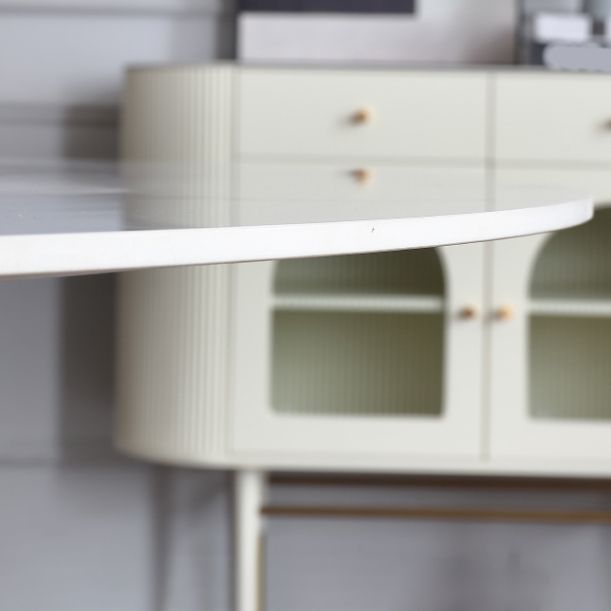 Round White Indoor Dining Table Set Modern Stone 1/2/3/5 Pieces Dinette Set