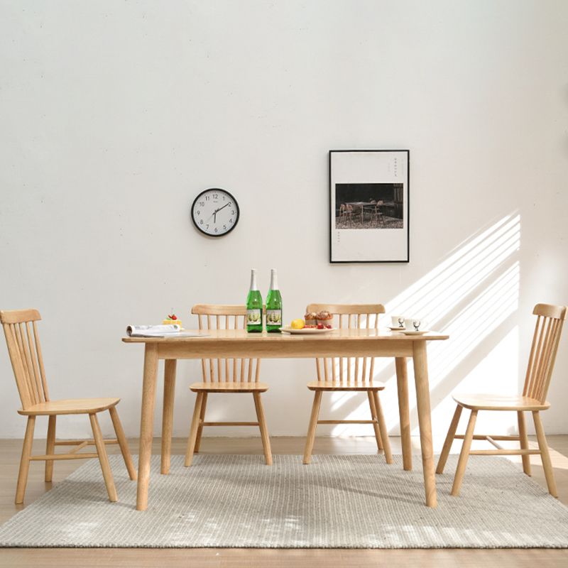 Moderner Stil Massivholz Esstisch Rechtecktisch mit 4 Beinen für Zuhause