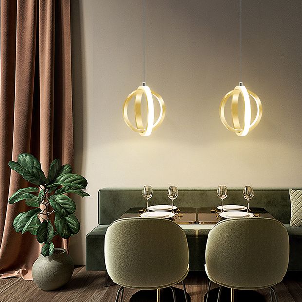 Metal Circles Hanging Pendant Light Minimalist Style LED Suspension Pendant Light